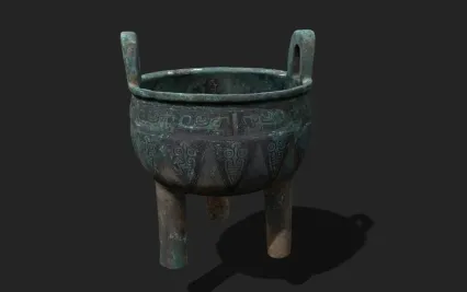 中国古代青铜器圆鼎模型 青铜鼎 鼎 商朝青铜器 青铜食器
