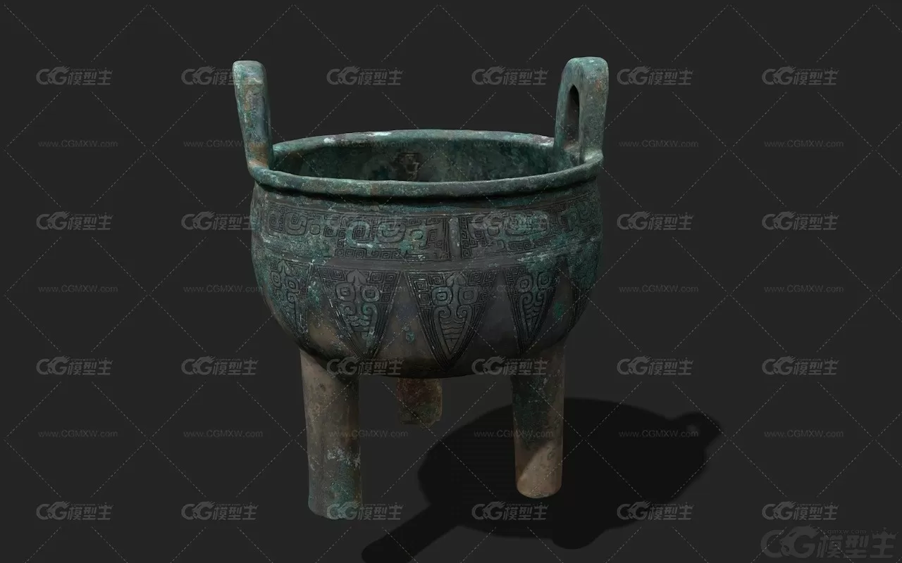 中国古代青铜器圆鼎模型 青铜鼎 鼎 商朝青铜器 青铜食器-1