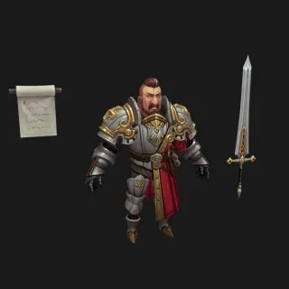 剑士 将军  勇士 斗士 中世纪骑士 Q版卡通人物3D模型