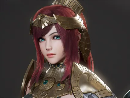 3D人物PBR模型MAX/FBX/MAYA/Blender/UE4八猴CG次世代女战士角色
