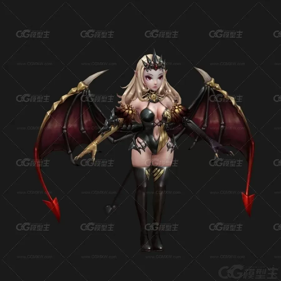 蝙蝠女王 吸血鬼 恶魔女王 吸血女王 女恶魔 蝙蝠妖 女妖 妖后3D模型-1