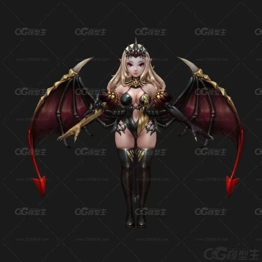 蝙蝠女王 吸血鬼 恶魔女王 吸血女王 女恶魔 蝙蝠妖 女妖 妖后3D模型-2