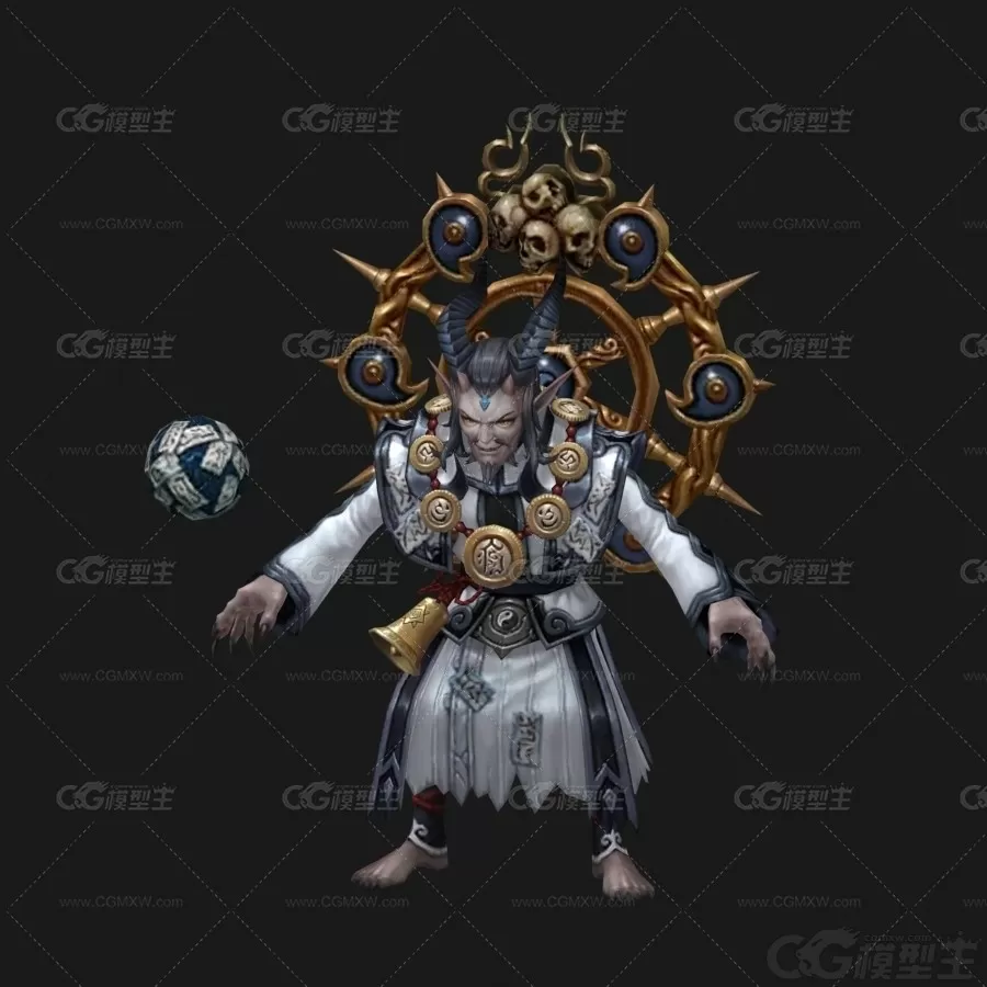 恶毒法师 变异巫师 魔法师 术士 大祭司 部落法师3D模型-2