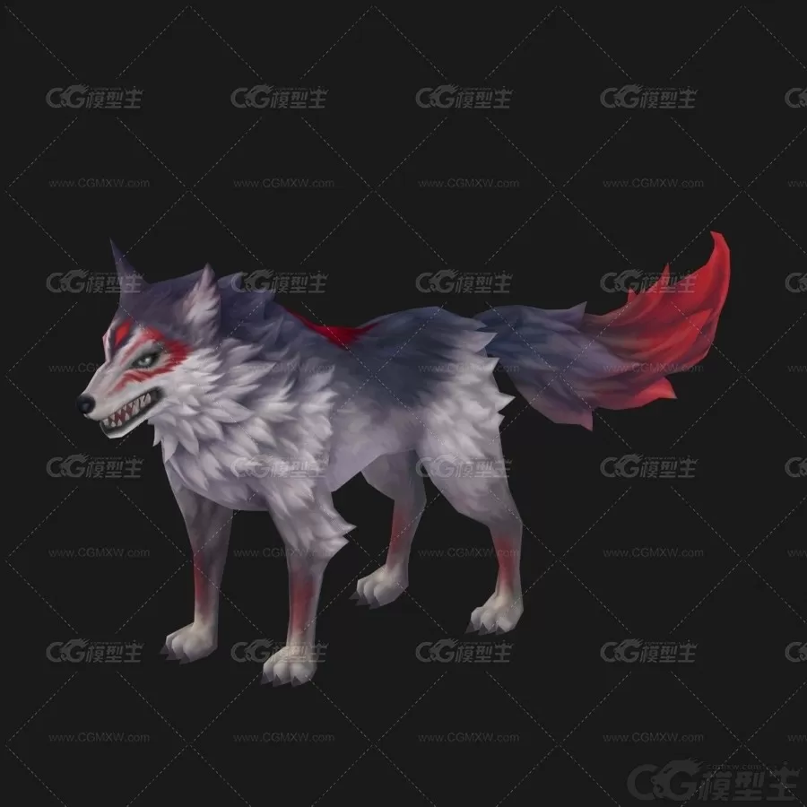 狼 獠牙魔狼 恶狼 魔狼 狼人 狼妖3D模型-2