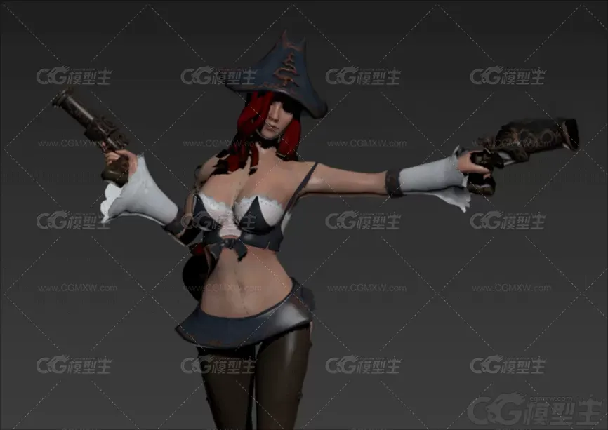 3dsMAX人物角色FBX卡通PBR次时代游戏影视美女人物角色3D模型素材-4