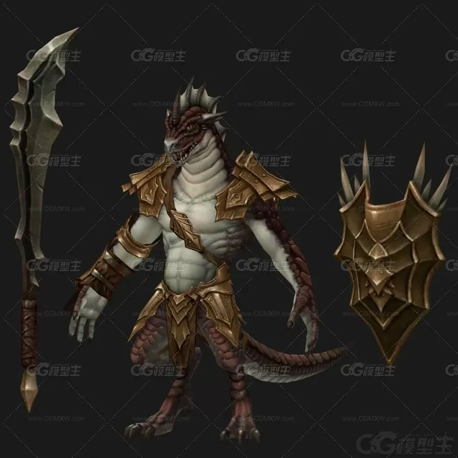 魔兵 魔窟巡逻小兵 魔域士兵 战士 蛟龙 龙妖3D模型-2
