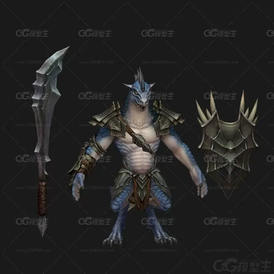魔兵 魔窟巡逻小兵 魔域士兵 战士 蛟龙 龙妖3D模型-3