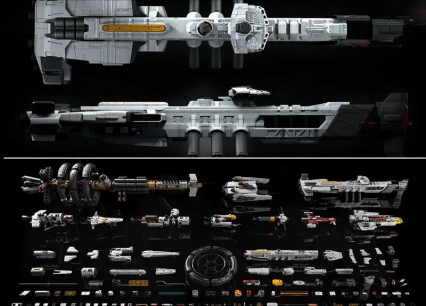 C4D科幻未来宇宙太空飞船MAX模型FBX格式OBJ航天空间站3D建模渲染