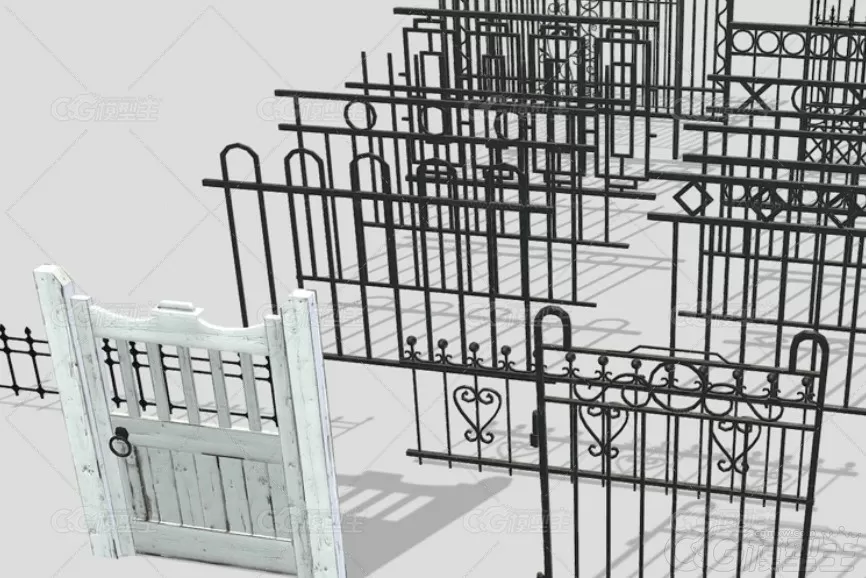 Blender次时代金属栅栏护栏MAX篱笆围栏3D模型FBX素材OBJ建模渲染-3