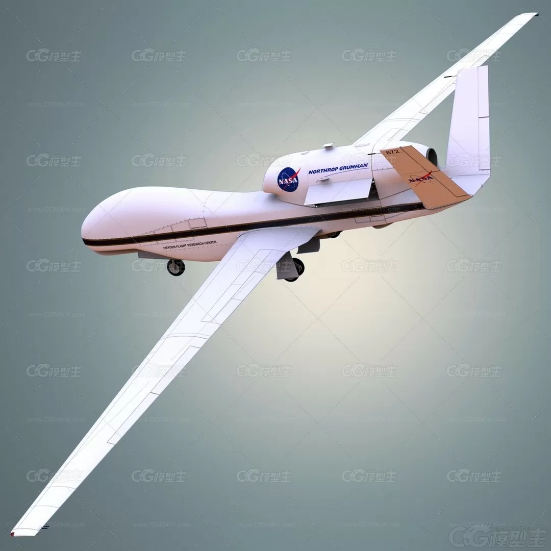 全球鹰无人机 RQ-4全球鹰 无人机 全球鹰 飞机 无人飞机 Global Hawk 侦察机3D模型-2