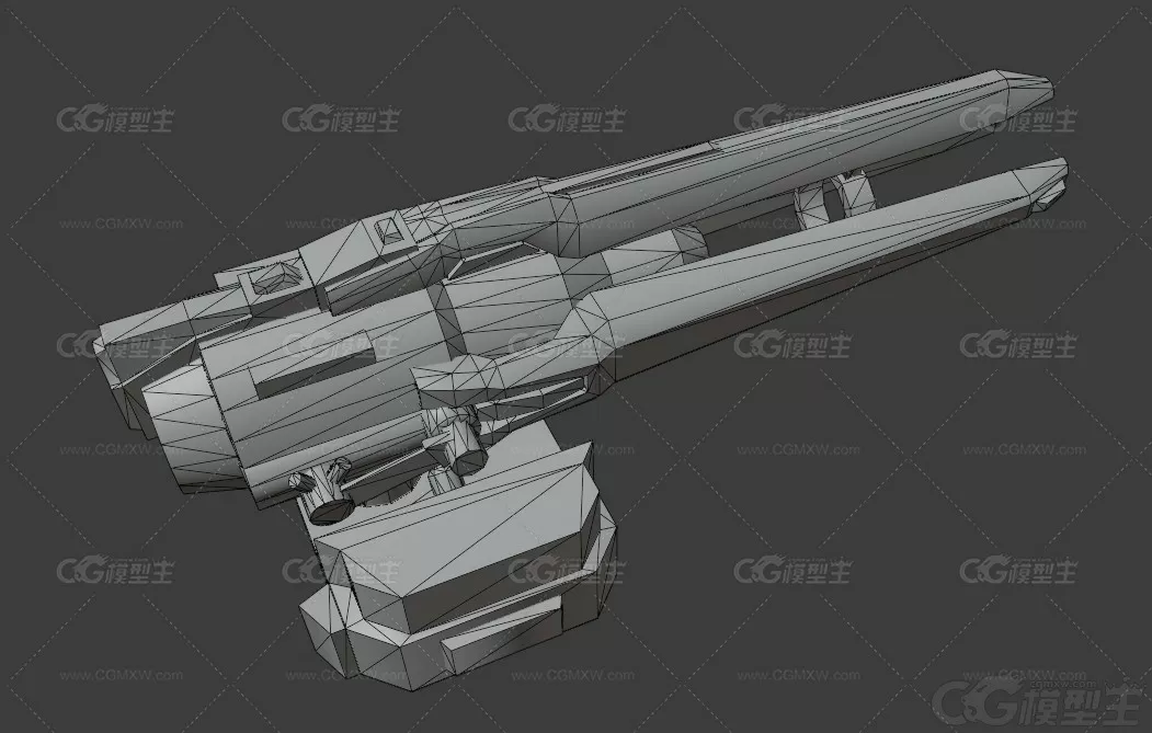 高能镭射枪 手绘镭射炮 炮塔 科幻大炮 未来大炮 科幻武器 激光炮 激光武器3D模型-3