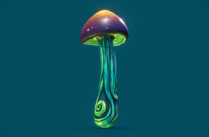 卡通Q版手绘梦幻蘑菇模型 魔幻蘑菇 梦幻场景物组件 彩色蘑菇3D模型