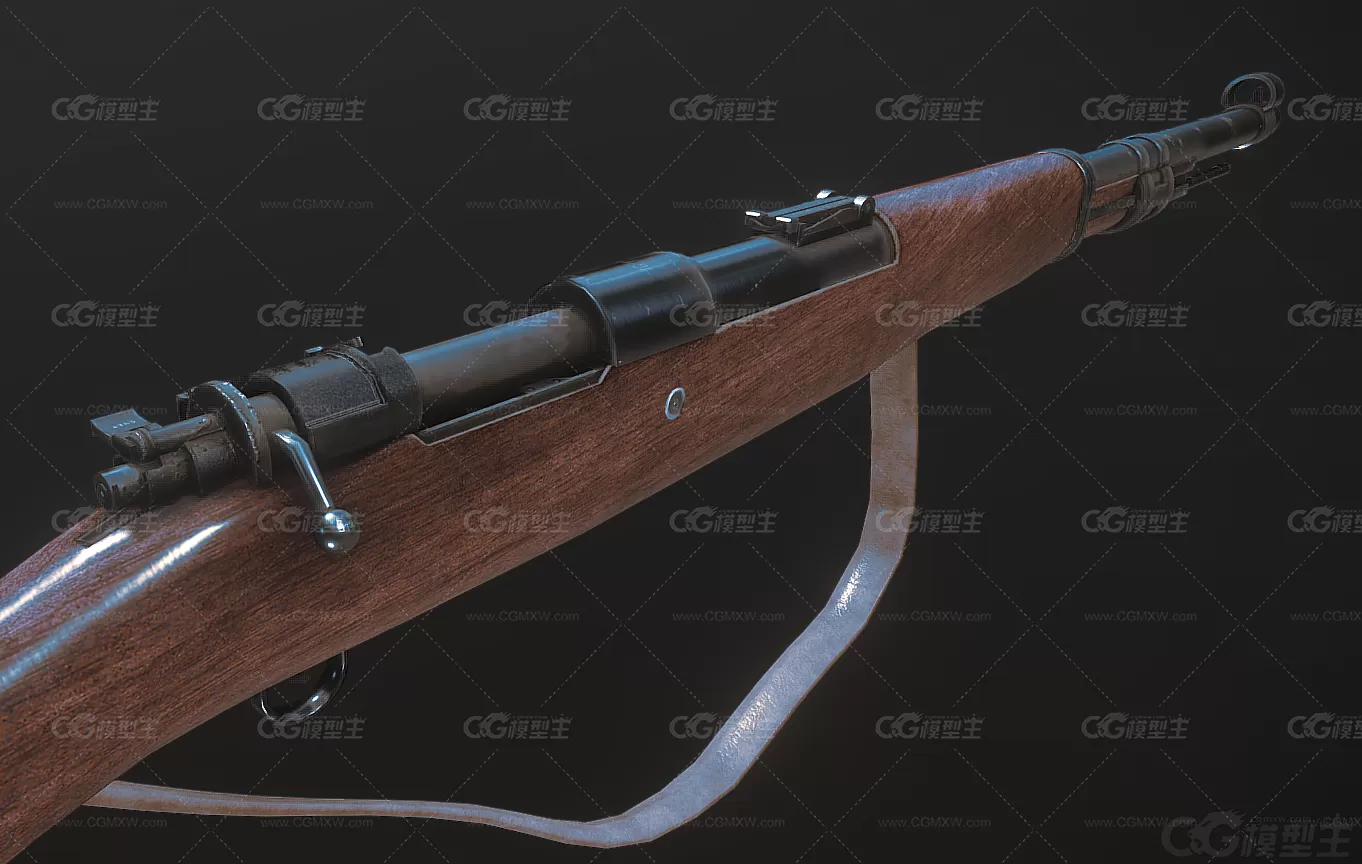 Kar98k步枪 步枪 PBR次世代 毛瑟步枪 卡宾枪 二战武器 后拉式枪 狙击步枪 手动枪械-3