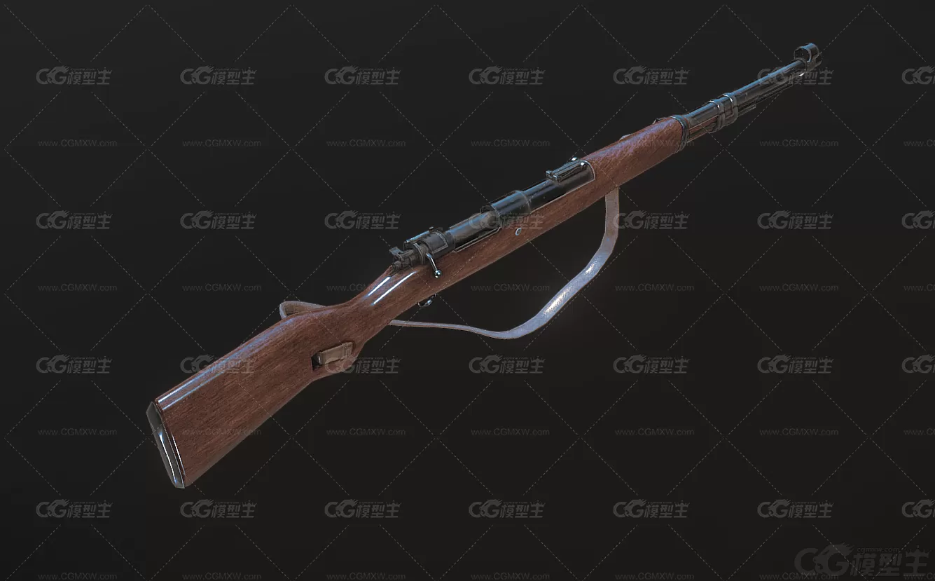 Kar98k步枪 步枪 PBR次世代 毛瑟步枪 卡宾枪 二战武器 后拉式枪 狙击步枪 手动枪械-5