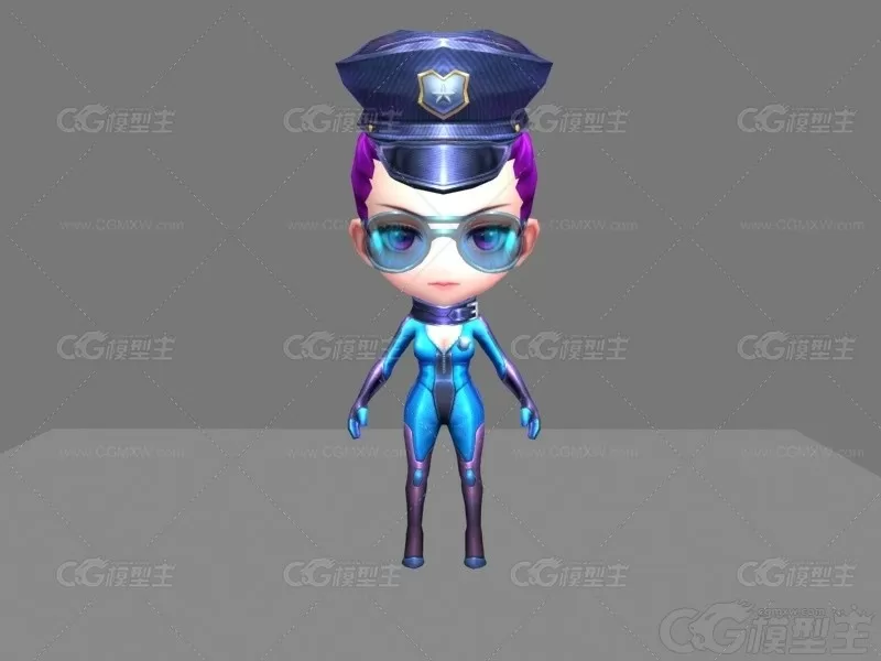 Q版卡通女警官-1