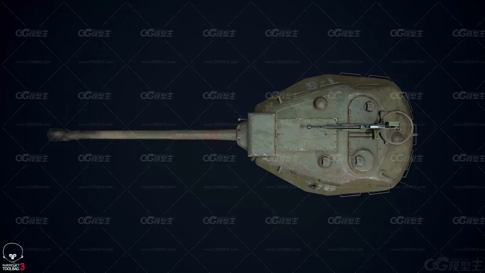 炮塔IS-4M 次时代坦克炮塔 霞飞炮塔 霞飞坦克炮塔3D模型-3
