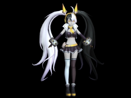 初音女孩  萝莉动画女孩 小萝莉 魔法美少女 魔法女王3D模型