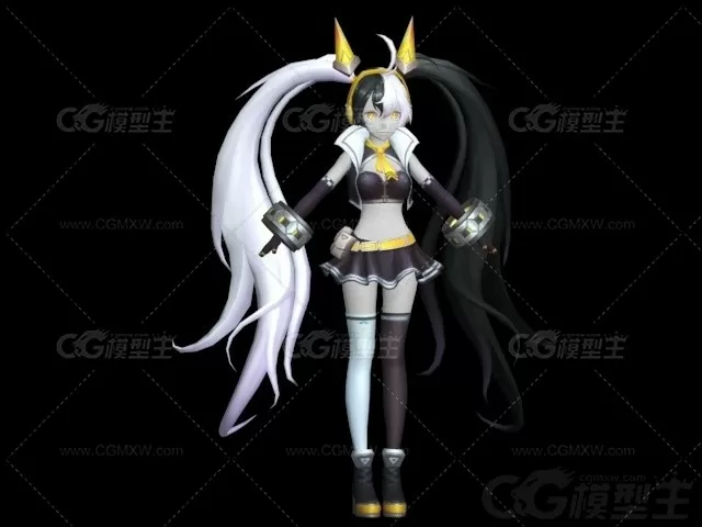 初音女孩  萝莉动画女孩 小萝莉 魔法美少女 魔法女王3D模型-1