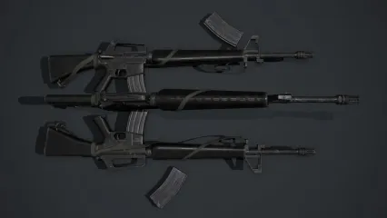 M16A1两支步枪 M16A1自动步枪 次世代 PBR材质 小口径步枪 军事武器 步枪 写实枪械