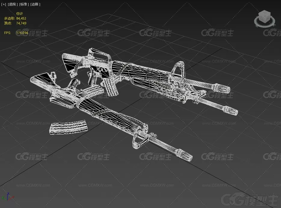 M16A1两支步枪 M16A1自动步枪 次世代 PBR材质 小口径步枪 军事武器 步枪 写实枪械-9