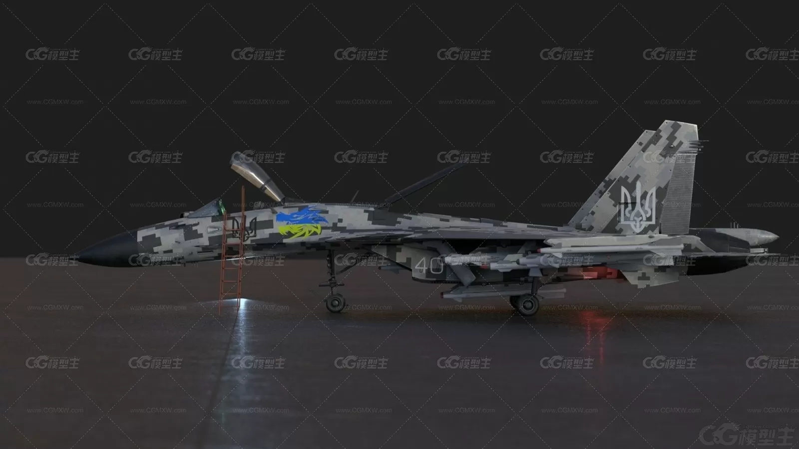 Mig-29 乌克兰版 米格-29多用途战斗机 米格29 MIG29 MIG-29 战斗飞机 歼击机3D模型-4