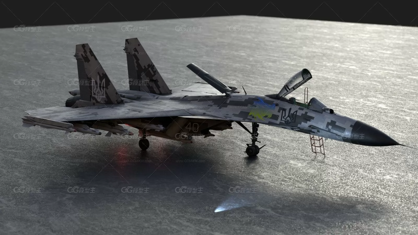 Mig-29 乌克兰版 米格-29多用途战斗机 米格29 MIG29 MIG-29 战斗飞机 歼击机3D模型-6