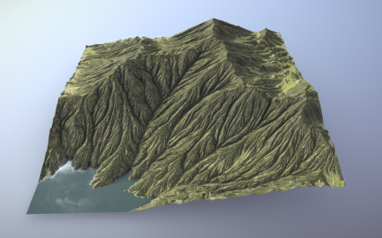 地形 地面 山地 山脉 峡谷 河流 远山 山体 森林 丘陵 山谷 山脉3D模型