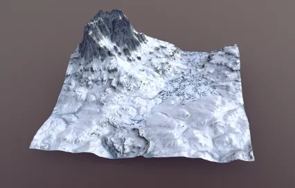地表 山脉 雪地 雪山 山地 山峰 南极 北极 雪峰 山体 山谷 峡谷 湖泊冰川3D模型