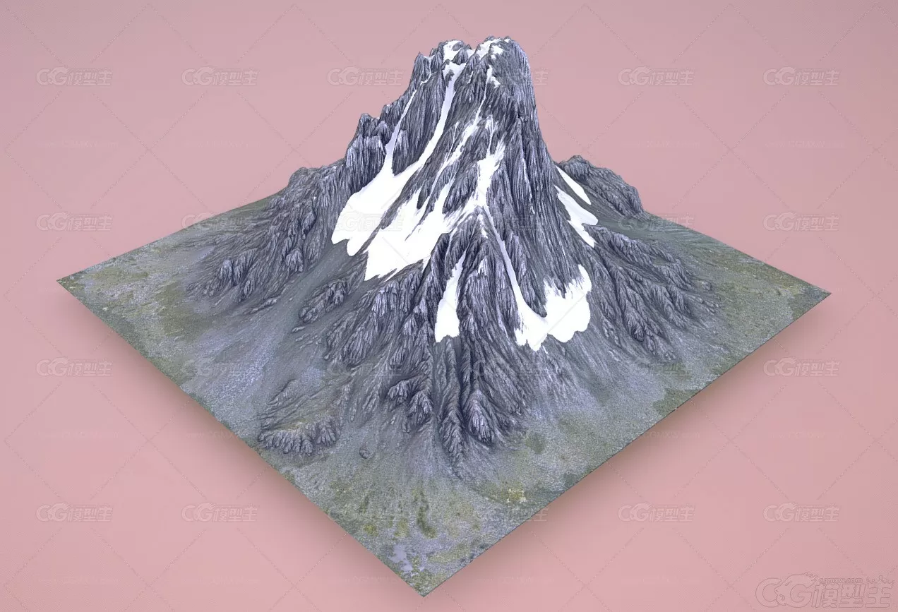 次时代 雪山 雪景 雪峰 冰雪 山脉 山峰 南极 北极 冰川山脉景观 动画AR VR3D模型-4