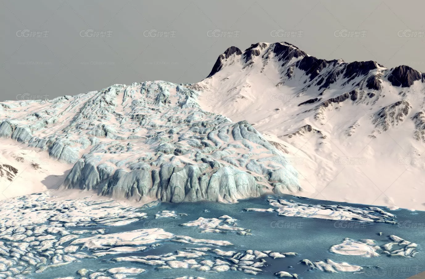 雪山 山脉 地形 山川 雪地 雪山 山地 山峰 南极 北极 雪峰 山体 山谷 峡谷 湖泊冰川-3