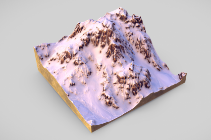 次时代 雪山 雪景 雪峰 冰雪 山脉 山峰 南极 北极 冰川山脉景观 动画AR VR3D模型