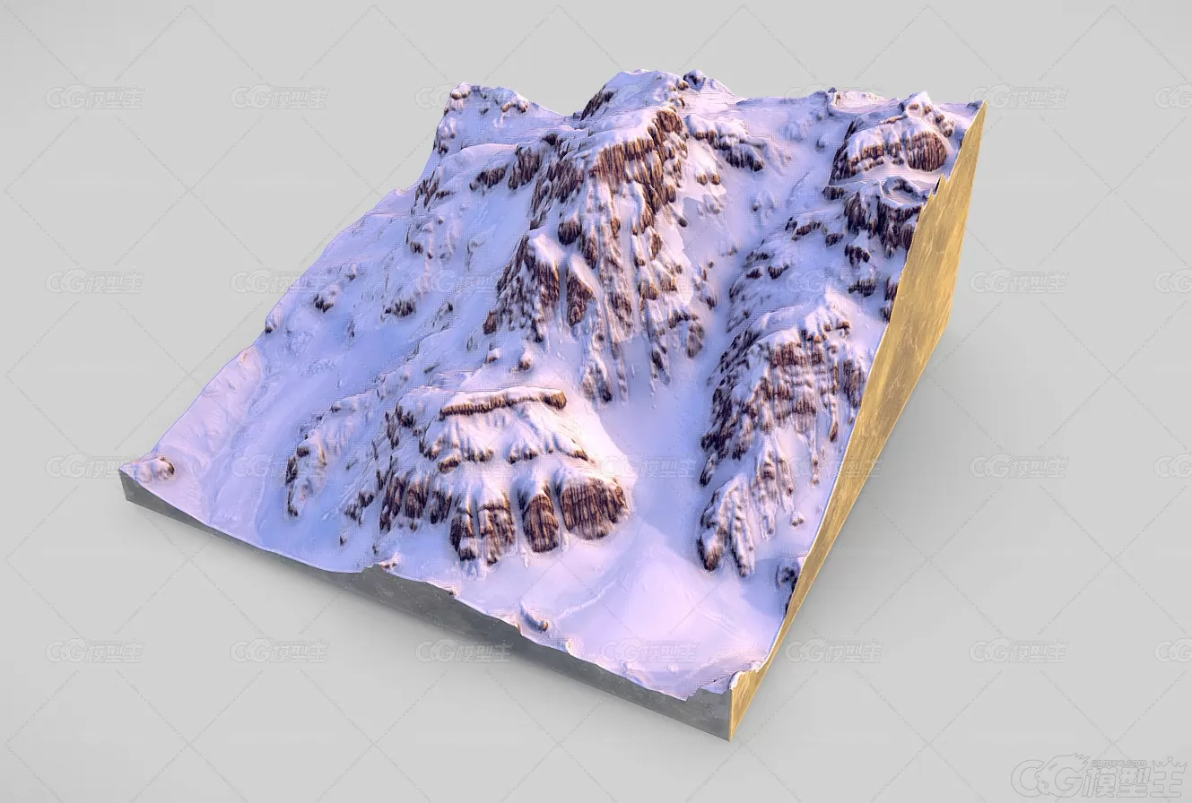 次时代 雪山 雪景 雪峰 冰雪 山脉 山峰 南极 北极 冰川山脉景观 动画AR VR3D模型-4