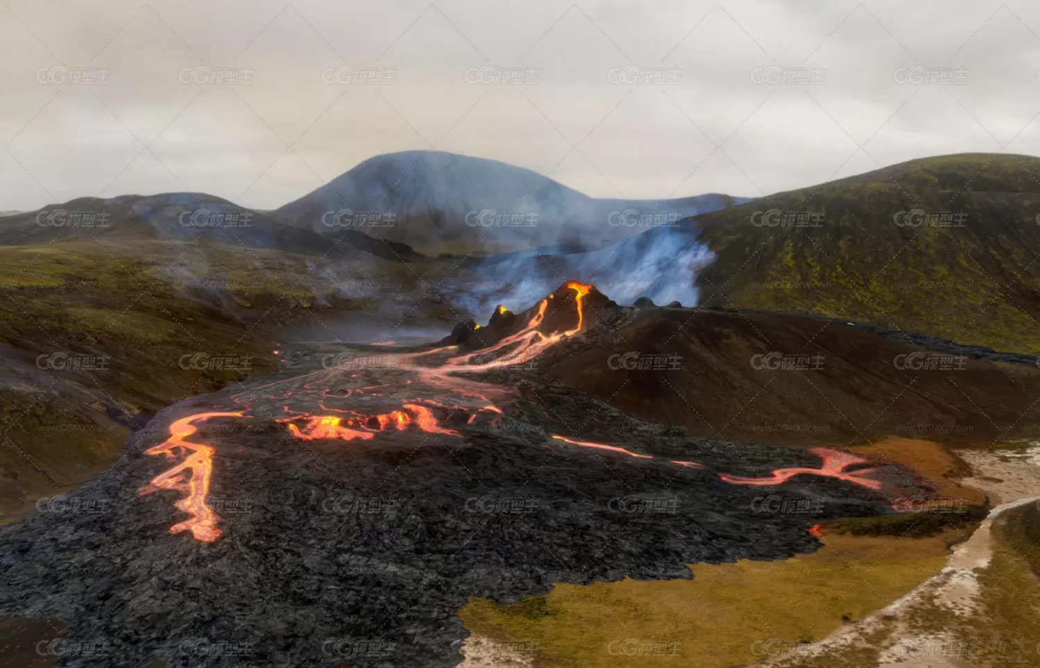 火山灰 岩浆 活火山 火山坑 火山 熔岩 岩石 火星 炼狱 焦土 荒野 荒漠 沙漠  发布...-1