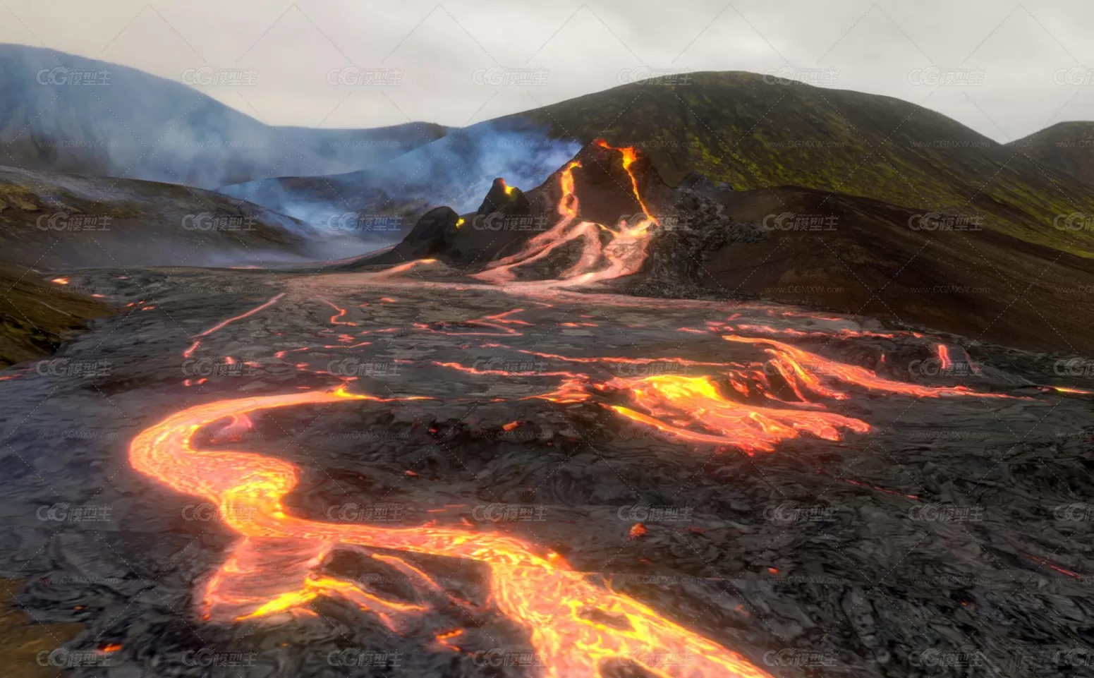 火山灰 岩浆 活火山 火山坑 火山 熔岩 岩石 火星 炼狱 焦土 荒野 荒漠 沙漠  发布...-3