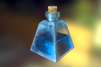 蓝色长生不老药水 毒药瓶 药瓶 药水瓶 毒药 PBR材质 次世代魔法药水 治疗药水3D模型