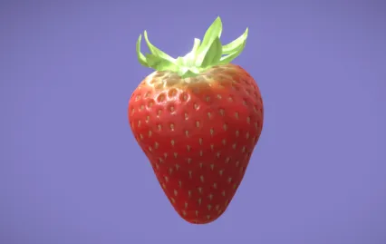 草莓 写实草莓果实3D模型 红草莓