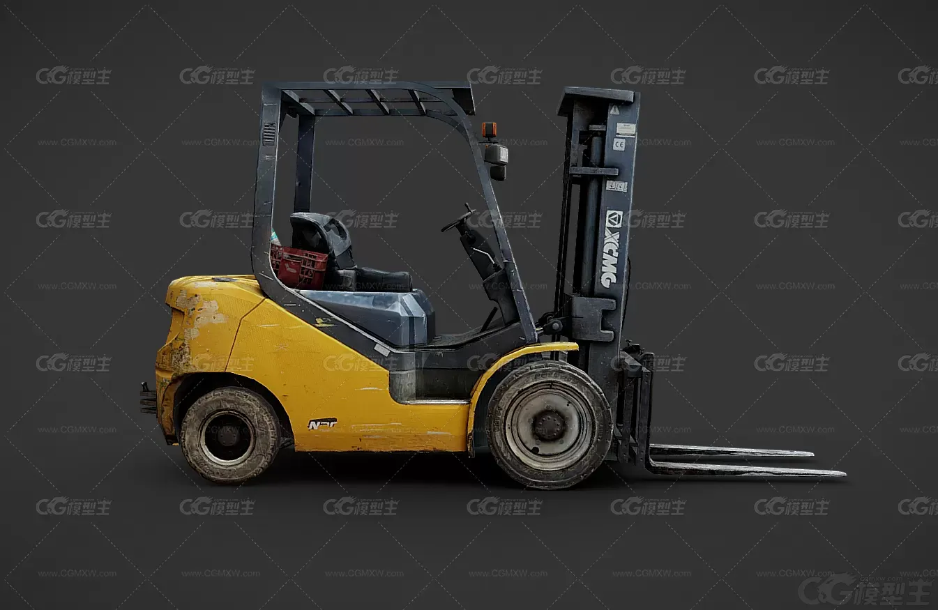 叉车 搬运车辆 PBR材质 次世代 仓库叉车工业装卸车 物流仓储 工程车 卸货车 运输叉车-3