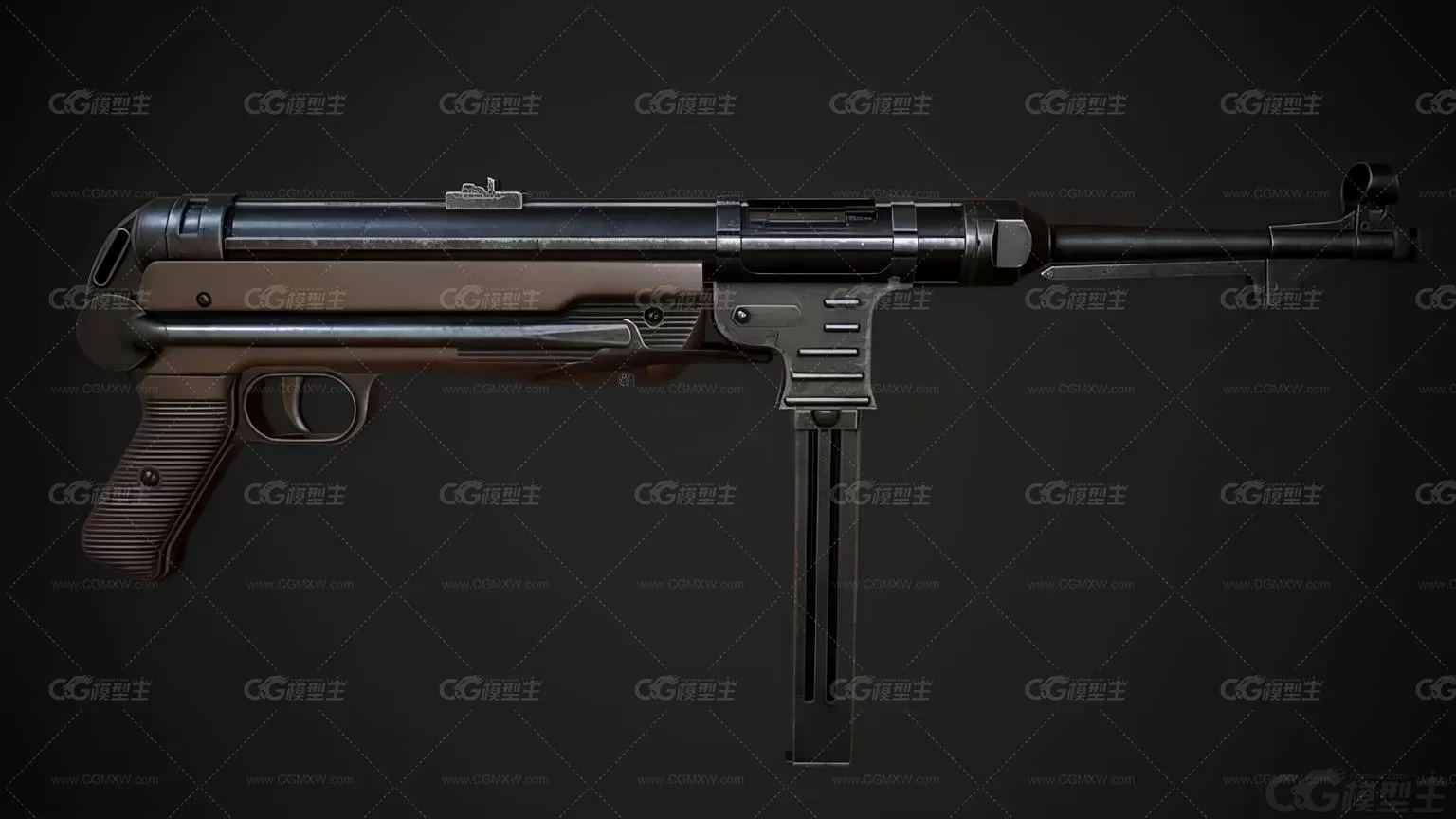 MP40冲锋枪 军事武器枪械 “施迈瑟冲锋枪” 二战德国使用枪械3D模型-2