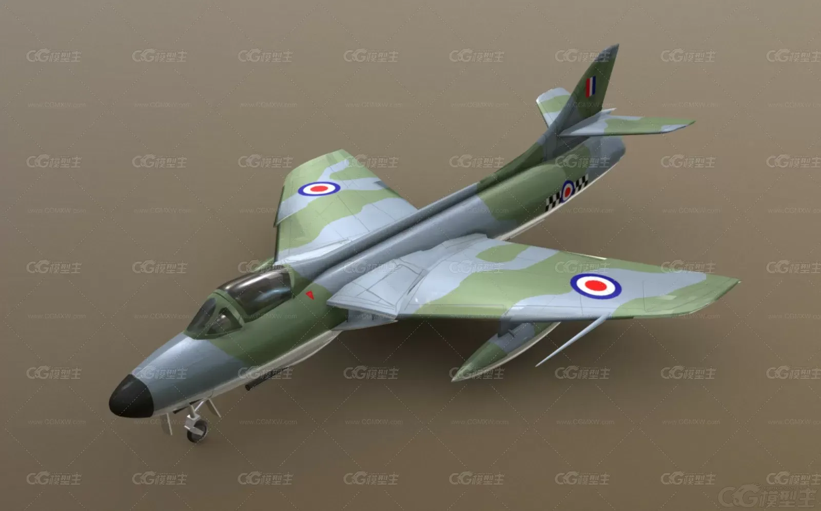 F6 战斗机 二战军用飞机英国战斗机 歼击机 空中战机 轰炸机3D模型-1