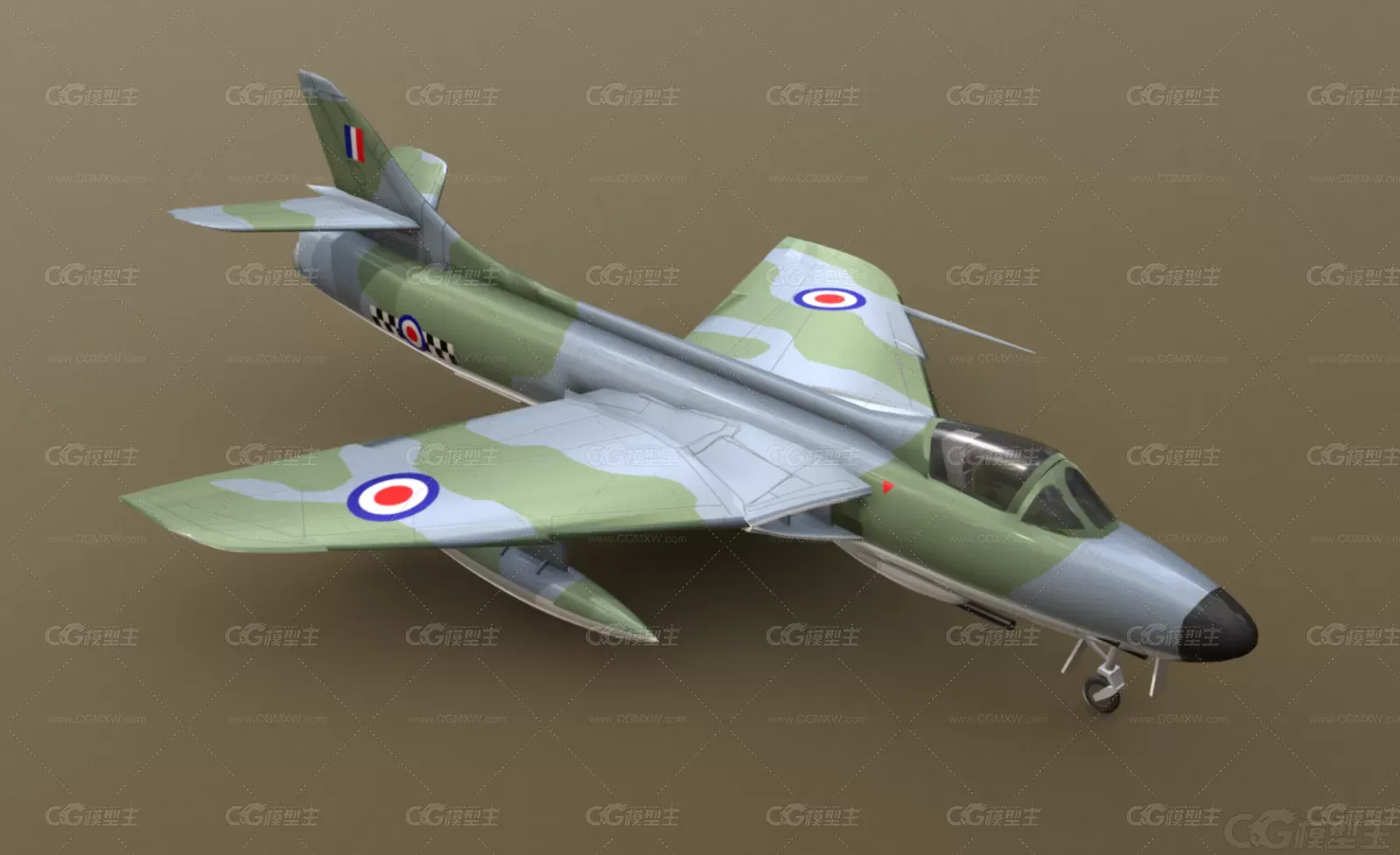 F6 战斗机 二战军用飞机英国战斗机 歼击机 空中战机 轰炸机3D模型-2