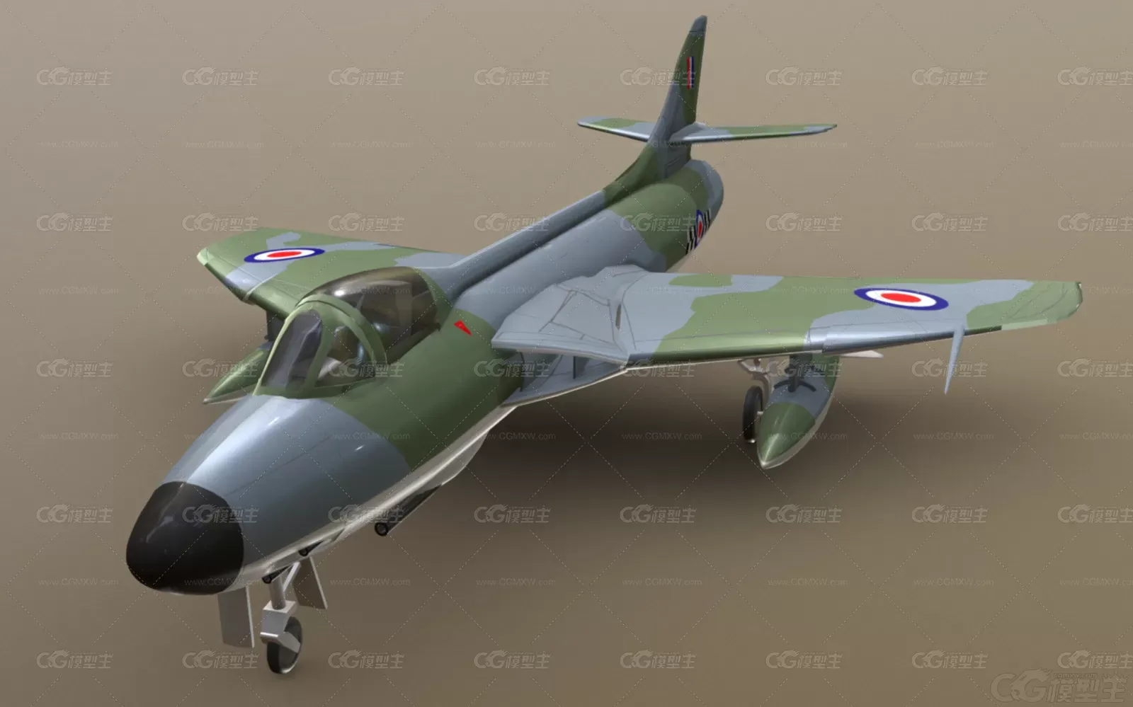 F6 战斗机 二战军用飞机英国战斗机 歼击机 空中战机 轰炸机3D模型-4