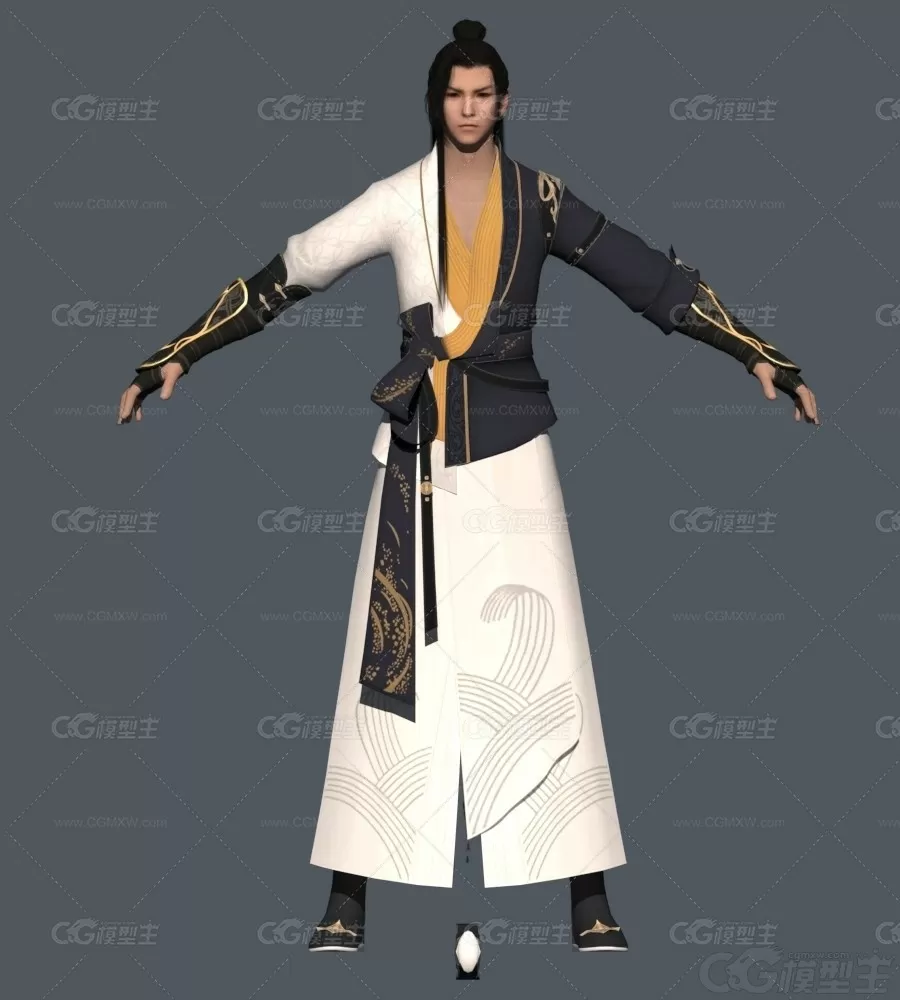 公子 太白大师 游侠 侠客 大侠 武士 仙侠人物 武林高手3D模型-1