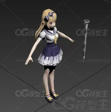 二次元动漫女孩 美少女战士 日韩美女 卡通女孩  可爱美女学生 小萝莉3D模型-2
