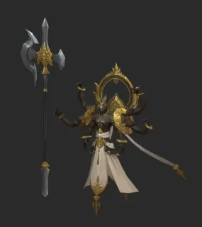 摩罗 六臂魔神 天兵天将 神将 大将军 武将 武神 仙侠人物3D模型