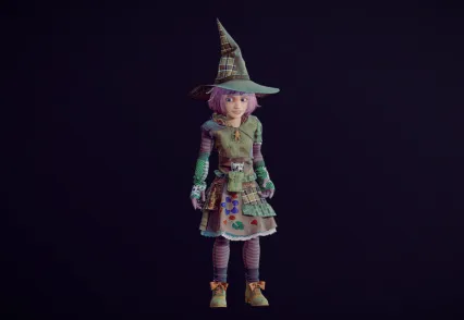 次世代 小女巫 小魔女 小女孩 女流浪汉 小乞丐 小叫花子3D模型