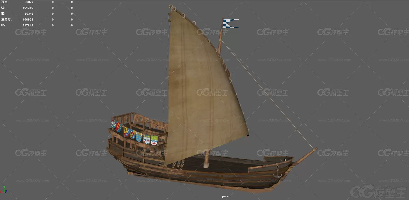 古代帆船 航海大木船 海盗船 古船 商船 木制帆船 古代商船 航海船 渔船 欧洲帆船 ...-7