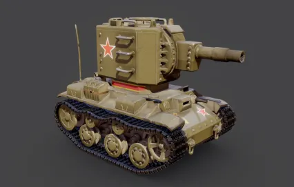 二战卡通坦克 苏联坦克 kv2坦克 装甲车辆 装甲车步兵坦克老式坦克 合金弹头3D模型