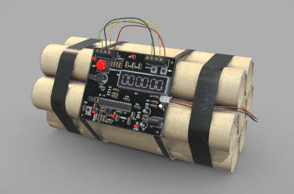 炸弹 定时炸弹 爆破炸药 PBR材质 次世代 遥控炸弹 恐怖份子 自杀式炸弹 反恐 恐怖袭击