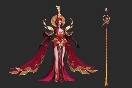 魅丽妖姬  女王  火王后 女王 女巫 王后 皇后 女皇 妖后 东方不败 仙侠人物3D模型