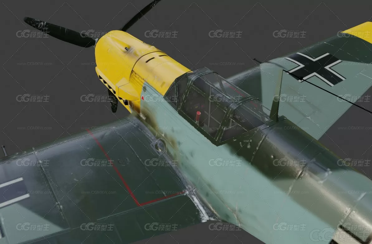 二战 梅塞施米特 Bf-109战斗机 德国战斗机 军事飞机 Bf 109 E-7 空军战机 歼击机-5